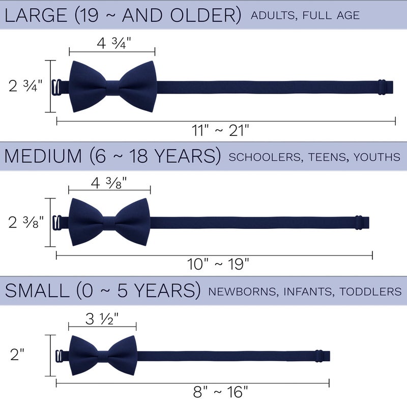 Bow Tie House Mens Bow Ties for Men Kids Boys Cute Navy Blue Bowtie Expands Our Color Line - Light Sky Deep Natural Blue Bowties and Electric Navy Royal Blue Clip on Bow Tie - shop Bow Tie House (Medium, Navy Blue) - Image 4